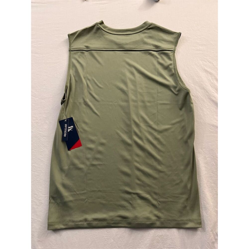 Reebok Men's Sleeveless Tech Tank Top Green Size M Training Running - Picture 4 of 6